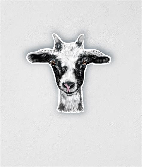 Goat Head Sticker | Waterproof Sticker | Farm Animal Decal | Water ...
