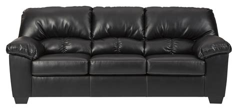 Brazoria Black Faux Leather Sofa | Marjen of Chicago | Chicago Discount ...