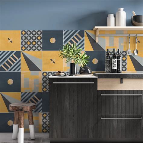 Modern Geometric Tiles Kitchen Adhesive Tiles Stic... – Grandado