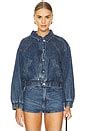 BLANKNYC Denim Bomber Jacket in Off Stage | REVOLVE