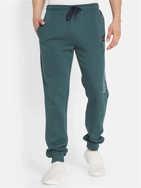 Octave Men Green Graphic Printed Cotton Joggers