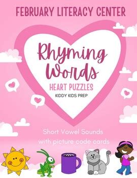 Rhyming Words Heart Puzzle by Kiddy Kids Prep | TPT
