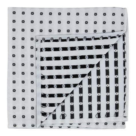 Kovove The Abstract Polka Fusion White Pocket Square For Men