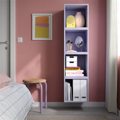 EKET wall-mounted storage combination, pale lilac, 140x35x35 cm (551 ...