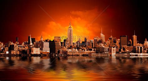 纽约市全景与高耸的摩天大楼高清图片下载-正版图片502917811-摄图网