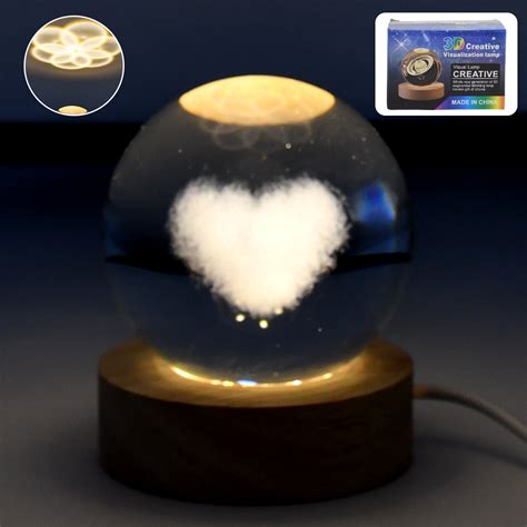 Heart 3D Crystal Ball lamps With Base (1 Pc) – DeoDap