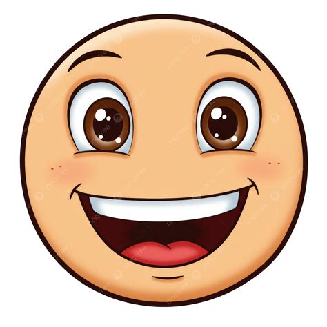 Happy Laughing Emoji Expressive Cartoon Face With Big Smile, Laughing ...