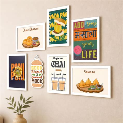Indian Street Food Kitchen Framed Wall Art Painting Desi Food ...