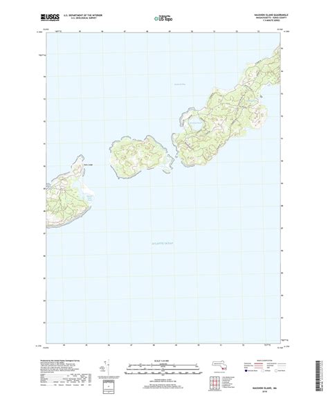 Naushon Island, Massachusetts 2018 () USGS Old Topo Map Reprint 7x7 MA ...