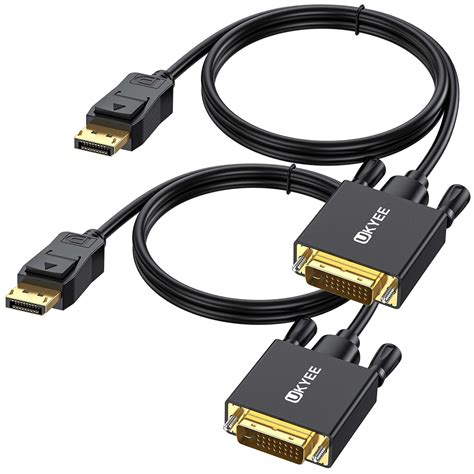 UKYEE Displayport to DVI Cable 6 Feet/1.83M 2-Pack, Display Port(DP) to ...