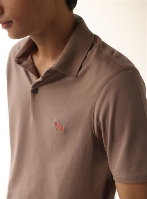 Buy Bistro Brown Polo | Casual Khaki Solid Polo for Men Online | Andamen