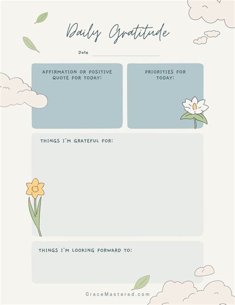 Free printable gratitude journal template – Artofit