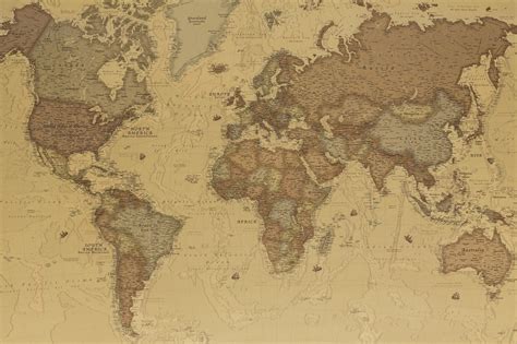 Ancient Geographic Map Of The World Wall Mural - Murals Your Way