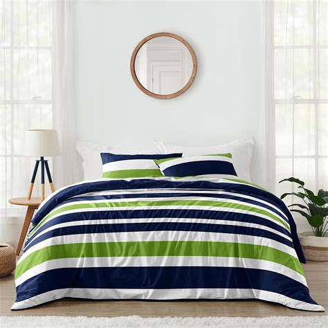 Lime Green And Blue Bedding Tavira | 100% Washed Cotton Bedding