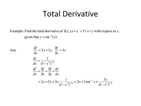 Image result for Total derivative Examples