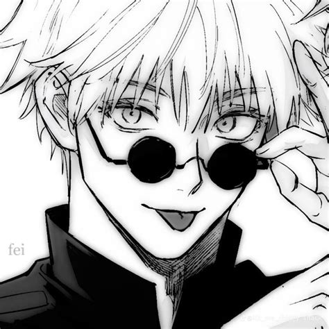 Gojo Satoru Fanart Black and White