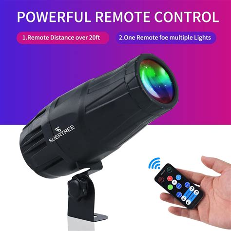 Buy Suertree Pinspot Light with Mini 15W RGBW LED Beam - Remote Control ...