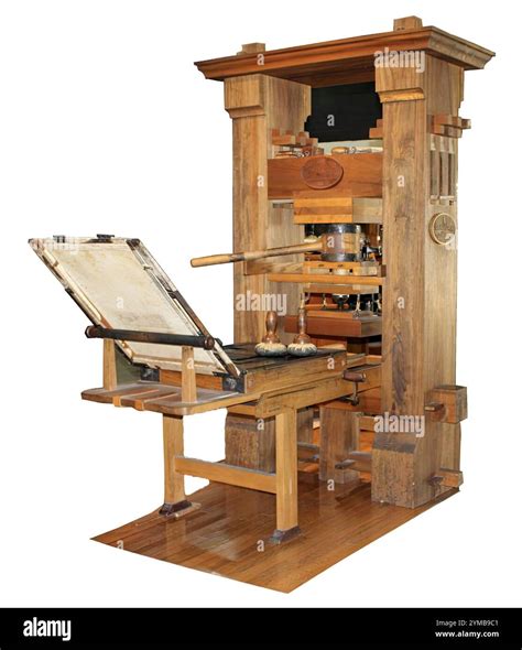 7408. The first printing press invented by Johanes Gutenberg in Mainz, Germany in 1450 Stock ...