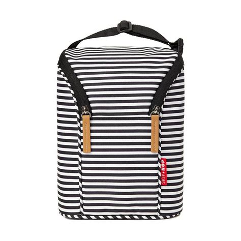 Skip Hop Stripe Grab & Go Double Bottle Bag, Black/White Stripe – Babyamore