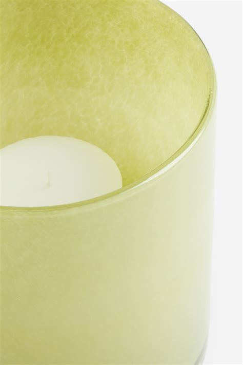 Glass candle lantern - Light green - Home All | H&M IN