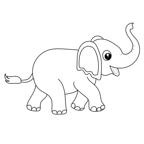 Elephant Outline Drawing