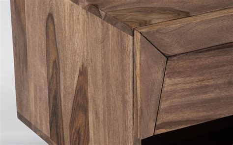 Shop Metric Wood & Metal Bedside Table With Drawer For Living Room ...