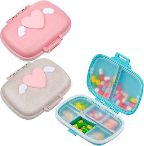 Amazon.com: Vesici 3 Packs Travel Pill Organizer 8 Compartments ...