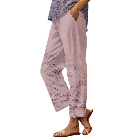 iHPH7 Summer Pants for Women, Petite Pants for Women, Linen Pants Women ...