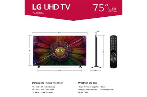 LG 75 Inch Class UR8000 series LED 4K UHD Smart webOS 23 w/ ThinQ AI TV ...