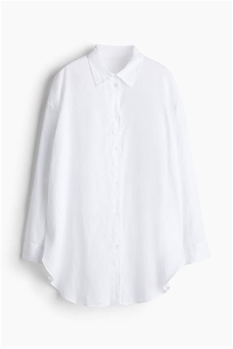 Linen Beach Shirt - White - Ladies | H&M US