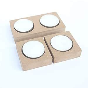 Buy IVEI Wooden MDF DIY Tea Light Candle Holder with Candles - Set of 3 ...