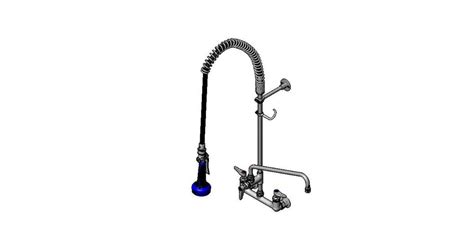 T and S Brass B-0133-14CRB8SK EasyInstall Pre-Rinse Unit: 8" Wall Mount ...