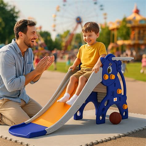 Unicorn Slide With Basketball Ring - Junior – Ok Play India
