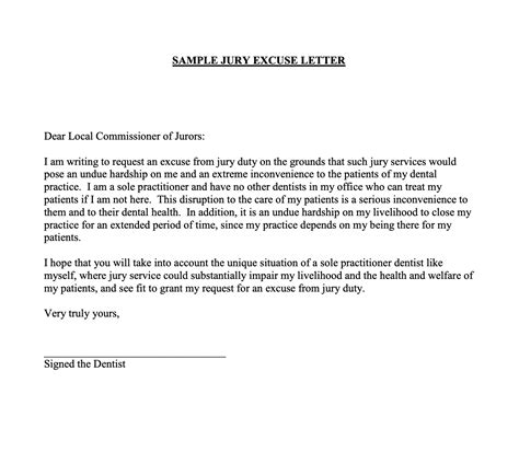 10 FREE Jury Duty Excuse Letter Templates In MS Word | Google Doc | PDF