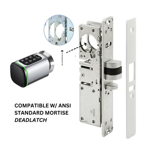 Smart WiFi Storefront Mortise Deadlatch in Aluminum Lock Kit