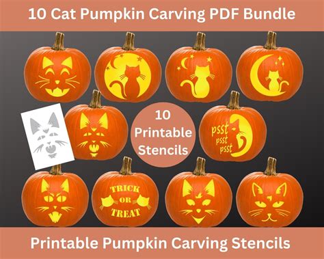 Pumpkin Carving Stencils Halloween Cat Face Jack O Lantern Faces ...