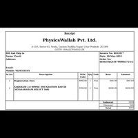 [Resolved] Physics Wallah Private Limited — Validity related issue