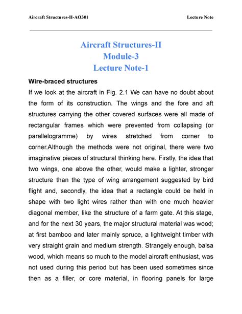 Aircraft Structures-II Module 3 Lecture Note 1 - Aircraft Structures-II ...