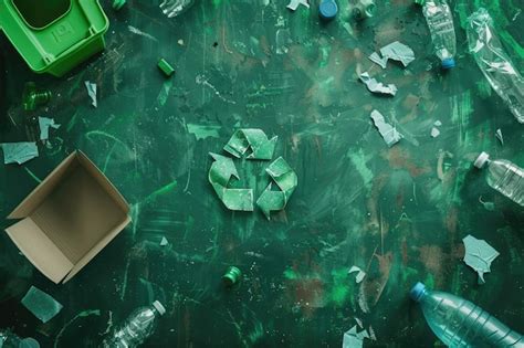 Flat lay recycling concept | Premium AI-generated image