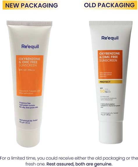 Re'equil Sunscreen - SPF 50 PA+++ Oxybenzone and OMC Free Sunscreen ...