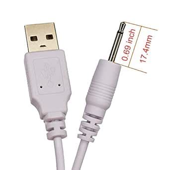 2 Packs USB to DC 2.5mm Adapter Charger Cable Replacement Fast Charging ...