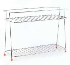 FineArts Containers Kitchen Rack Steel Stainless Steel Spice 2-Tier ...