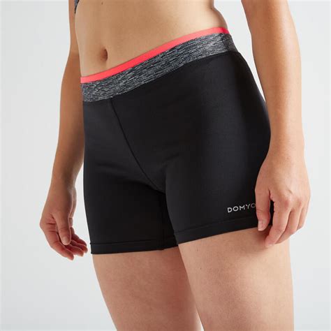 Buy Women Polyester Skin-Tight Gym Shorts - Black Online | Decathlon