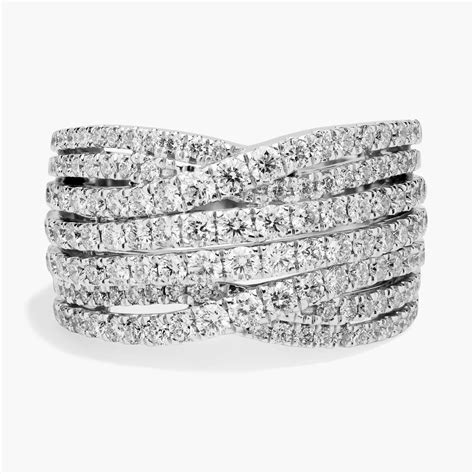 Diamond Alternating Woven Fashion Ring in 14k White Gold (2 ct. tw.)