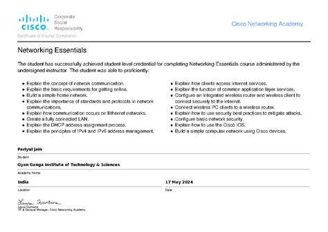 Pariyul Jain-Networking Essen-certificate - Corporate Social ...