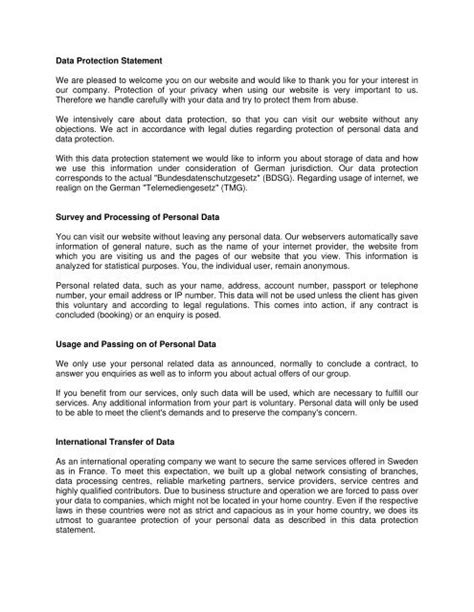 Image result for Data Protection Statement Examples