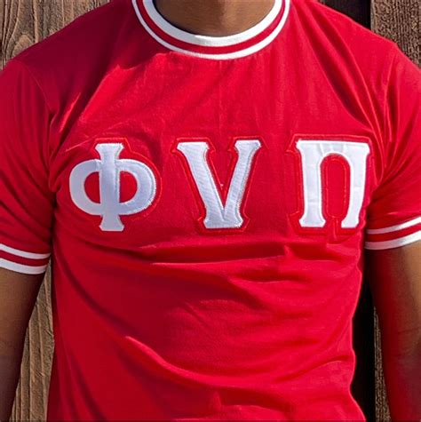 Kappa Alpha Psi Fraternity Nu Pi Embroidery T Shirt Red and White ...