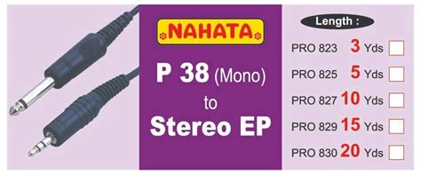 NAHATA P 38 ( MONO) TO STEREO EP ALL LENGTH