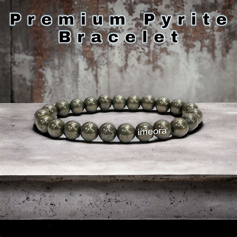 Certified Premium Pyrite 8mm Natural Stone Bracelet– Imeora