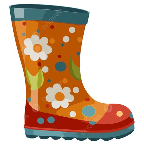 Rain Boot Vector, Sticker Clipart, In The Style Of Cute And Colorful ...